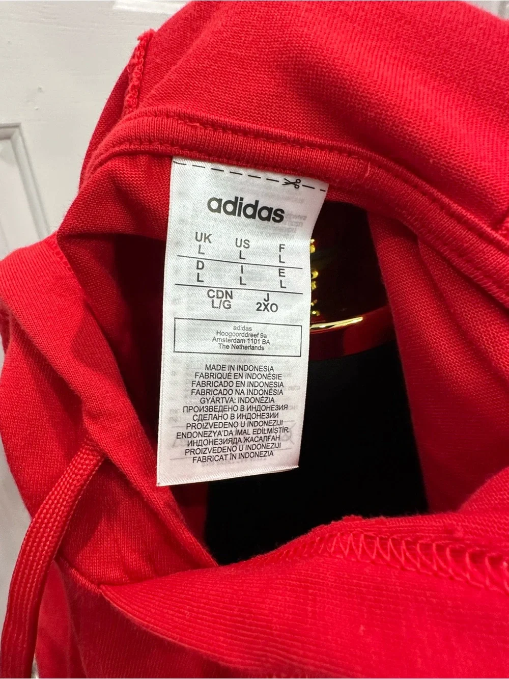 adidas Red Pullover Hoodie with White Logo